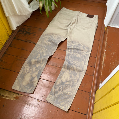 Custom Polo Ralph Lauren Classical Art Print Jeans – Muted Tones | 1 of 1 Reworked Denim Art