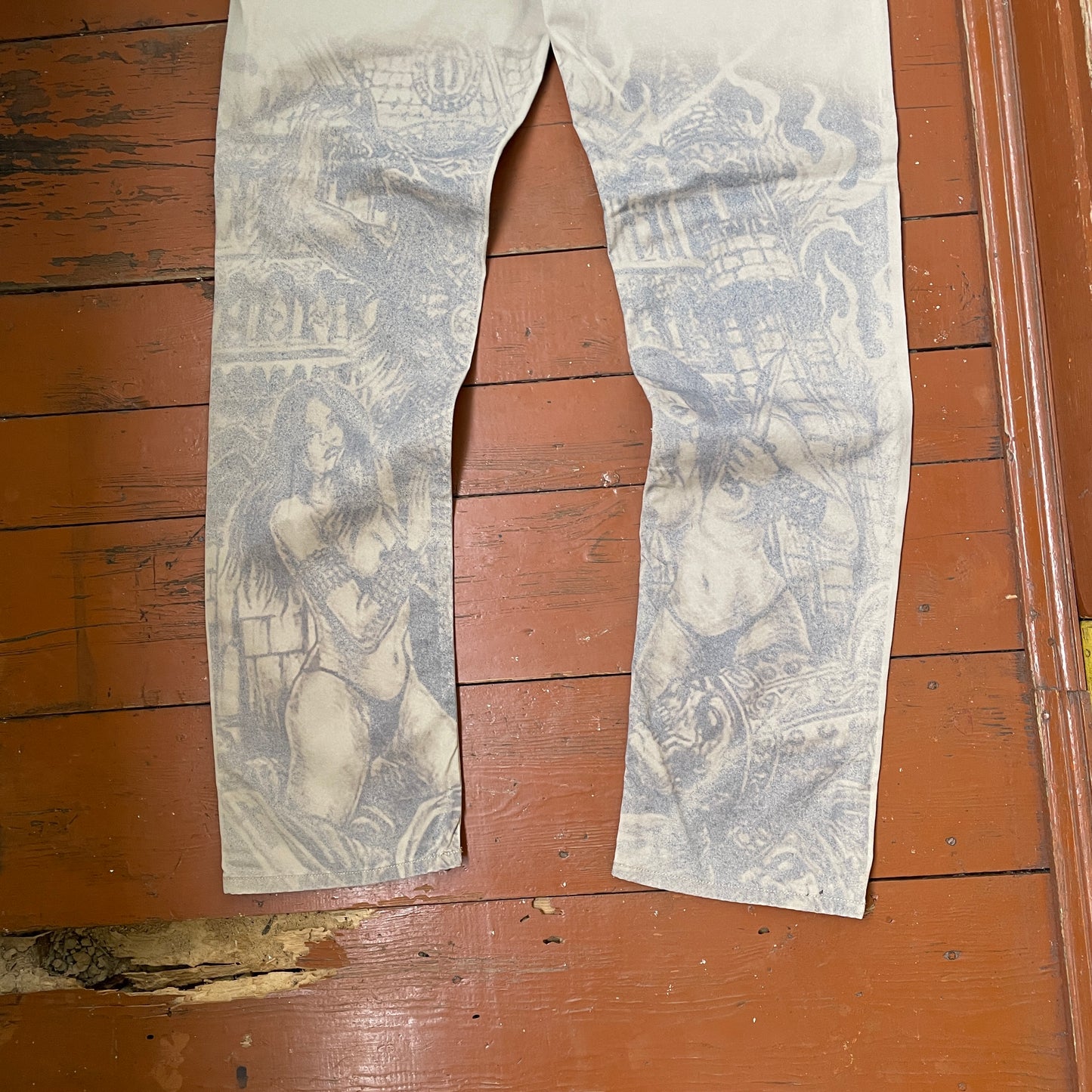 Custom Polo Ralph Lauren Classical Art Print Jeans – Muted Tones | 1 of 1 Reworked Denim Art
