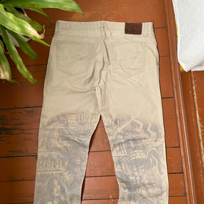 Custom Polo Ralph Lauren Classical Art Print Jeans – Muted Tones | 1 of 1 Reworked Denim Art