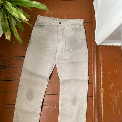 Custom Levi’s Corduroy Phoenix Pants – Beige Washed Cords with Giant Phoenix Art | 1 of 1