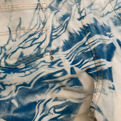 Custom Dickies Dragon Jeans – Hand-Faded Blue Dragon Art | Vintage Workwear 1 of 1