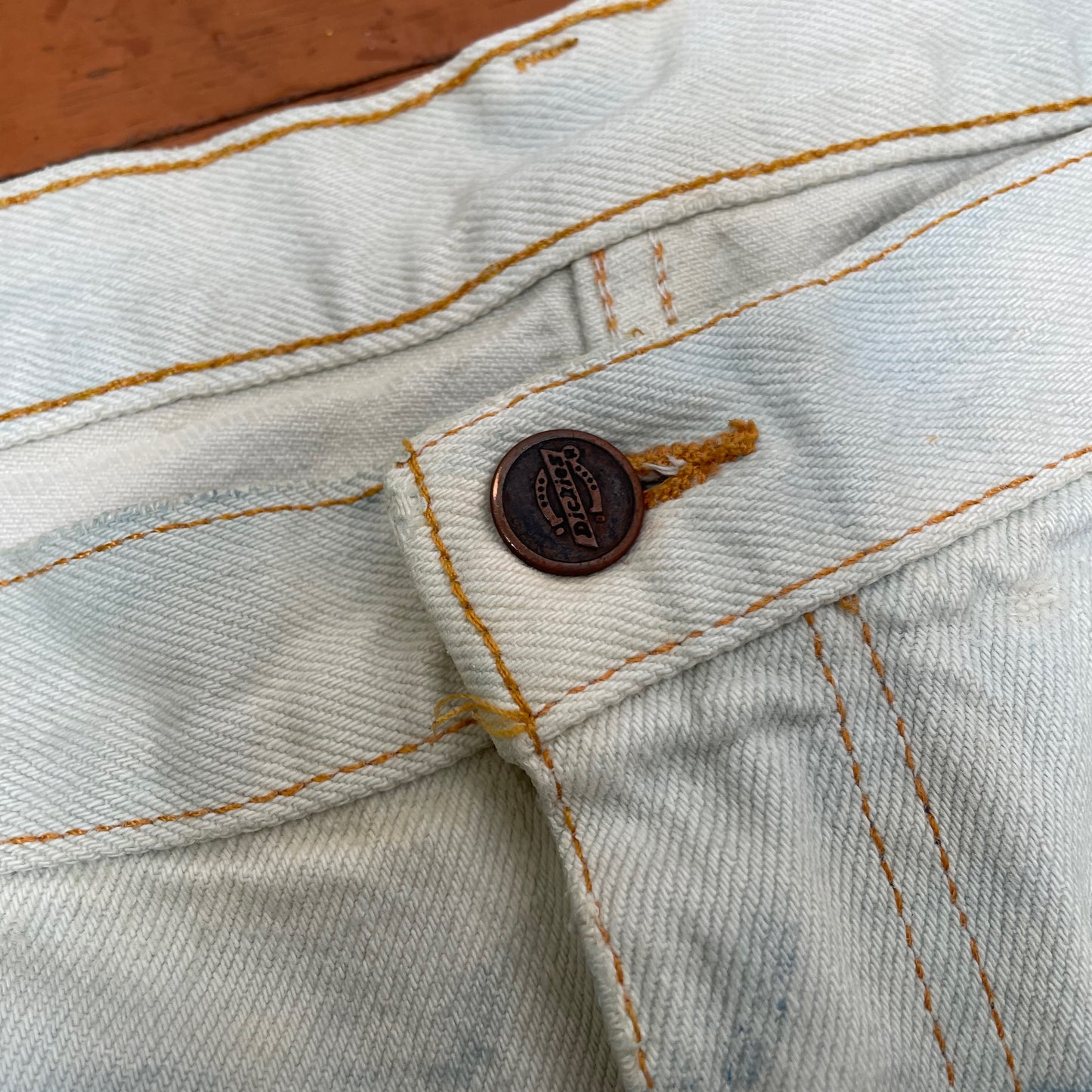 Custom Dickies Dragon Jeans – Hand-Faded Blue Dragon Art | Vintage Workwear 1 of 1