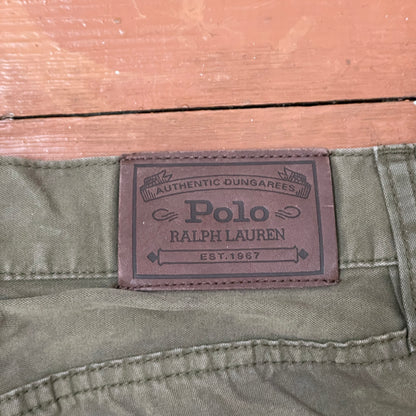Custom Polo Ralph Lauren Dragon Pants – Olive Green Washed Canvas with Back Dragon Art | 1 of 1