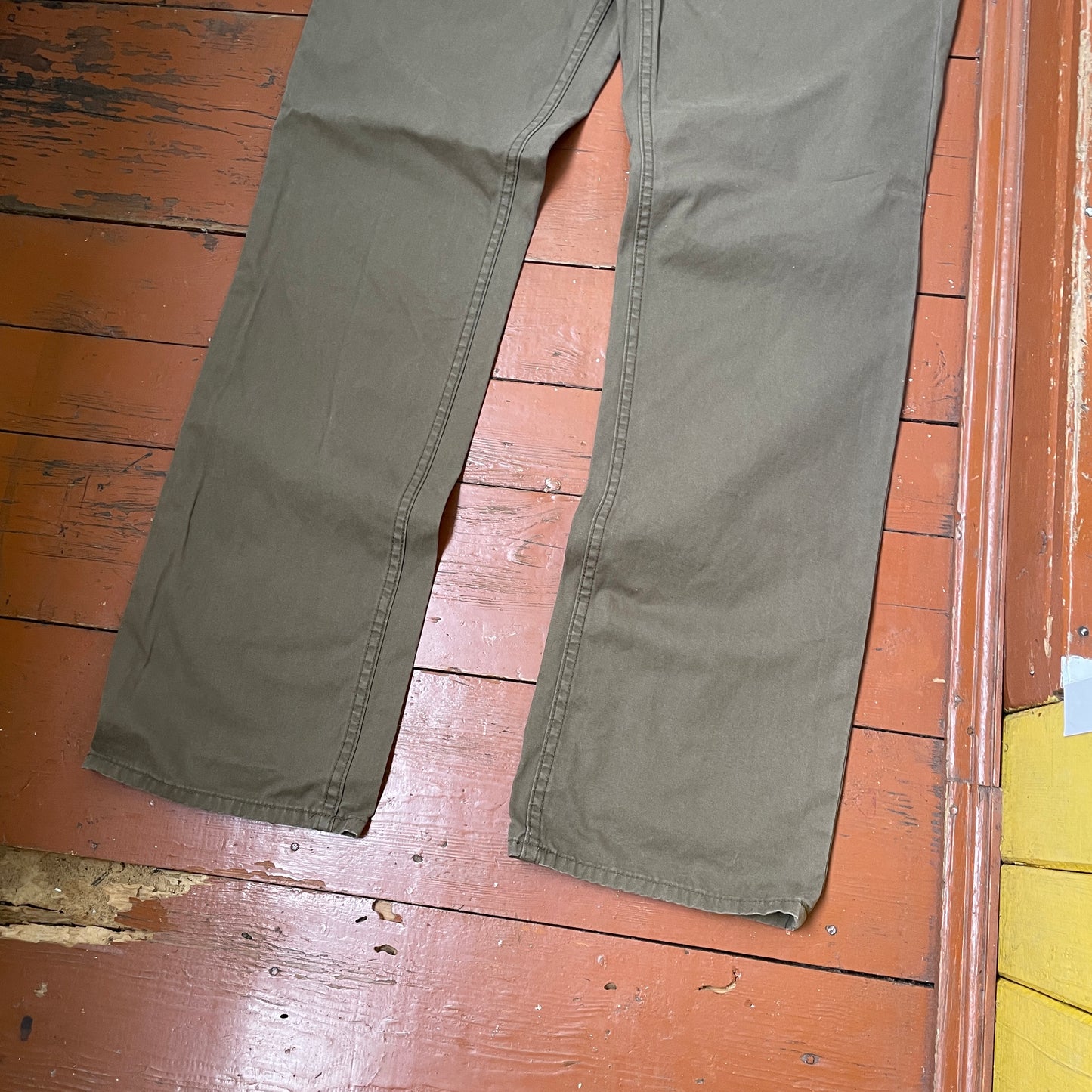 Custom Polo Ralph Lauren Dragon Pants – Olive Green Washed Canvas with Back Dragon Art | 1 of 1