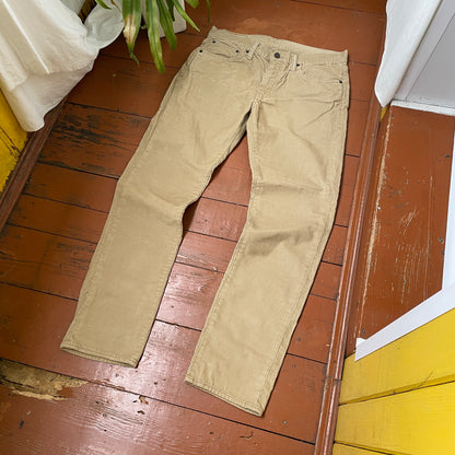 Custom Levi’s Dragon Corduroy Pants – Beige Washed Cord with Back Dragon Art | 1 of 1