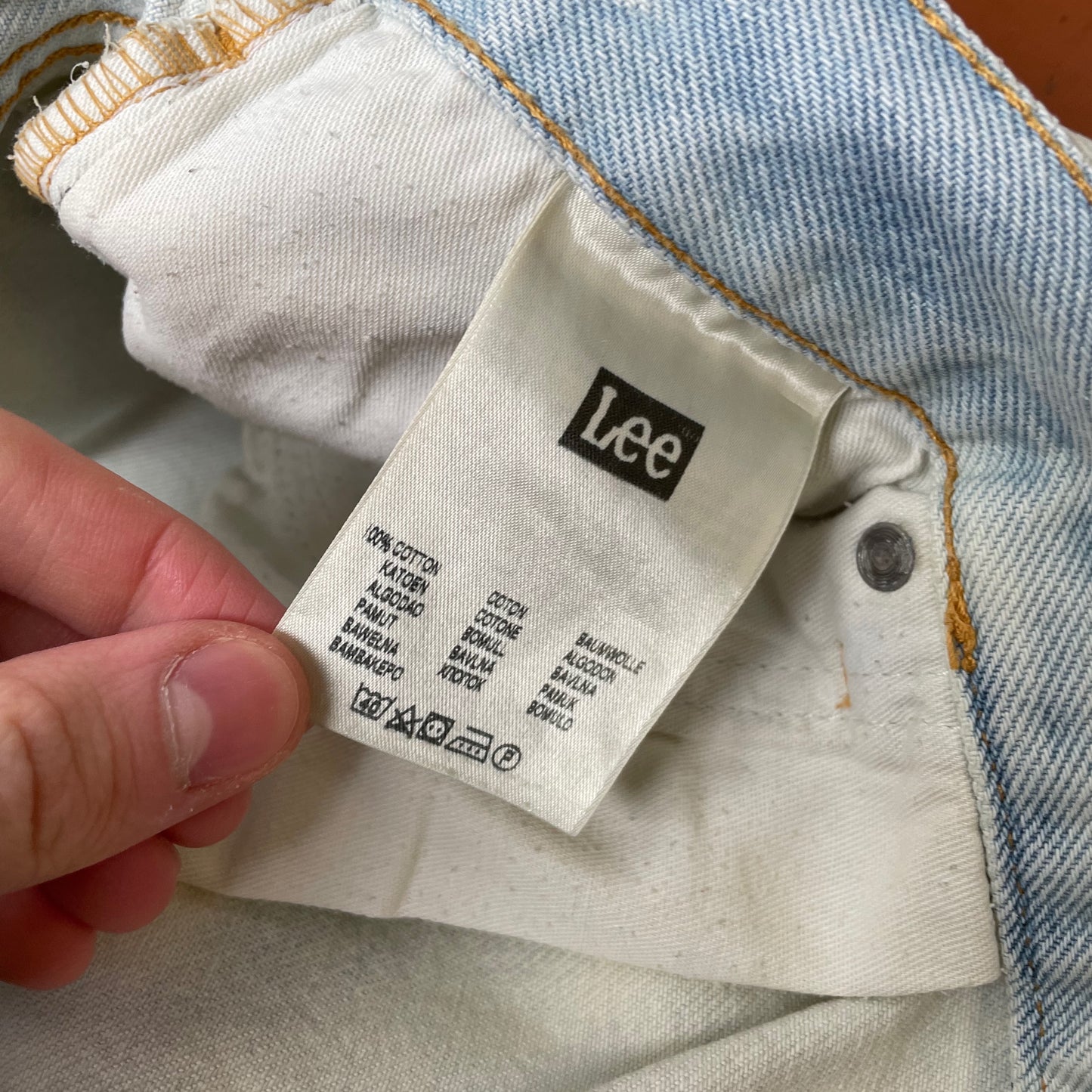 Custom Lee Octopus Jeans – Hand-Faded Blue Tentacle Art | Vintage Denim 1 of 1
