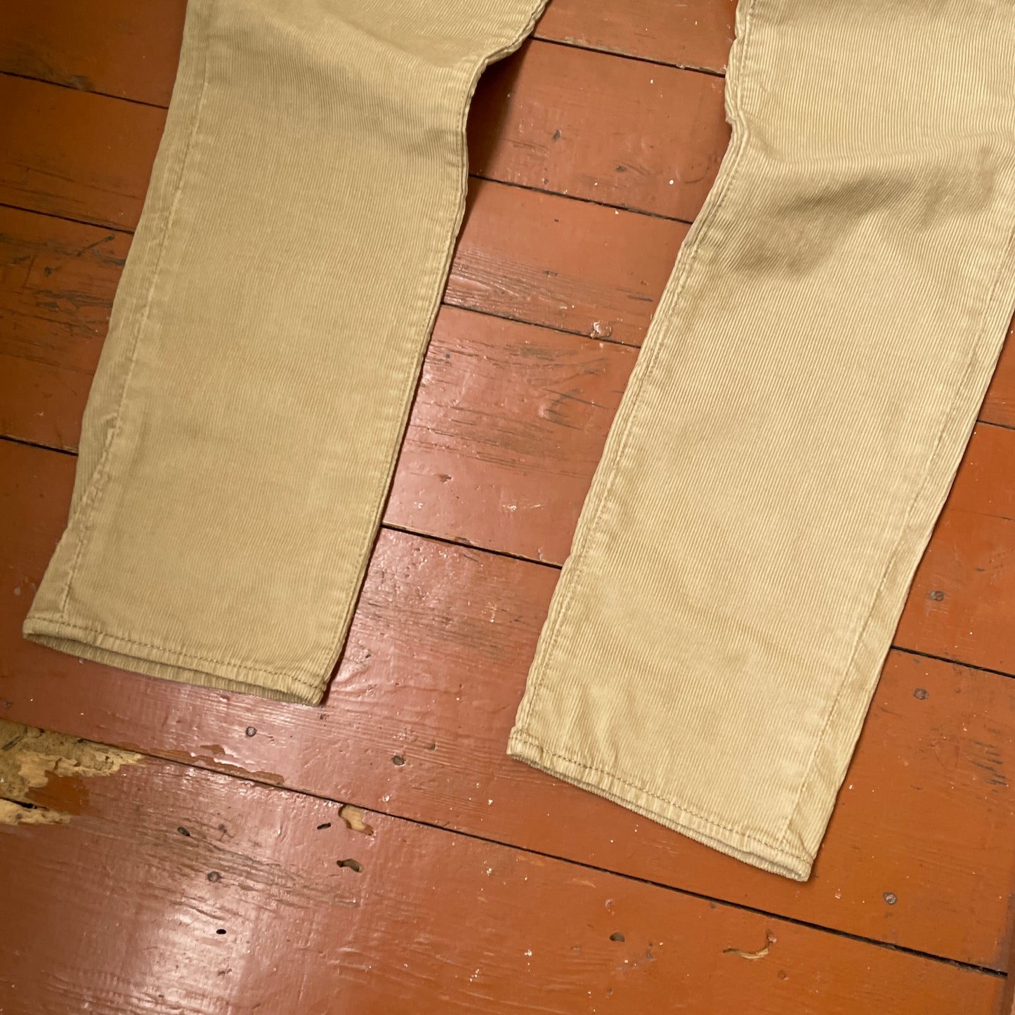 Custom Levi’s Dragon Corduroy Pants – Beige Washed Cord with Back Dragon Art | 1 of 1