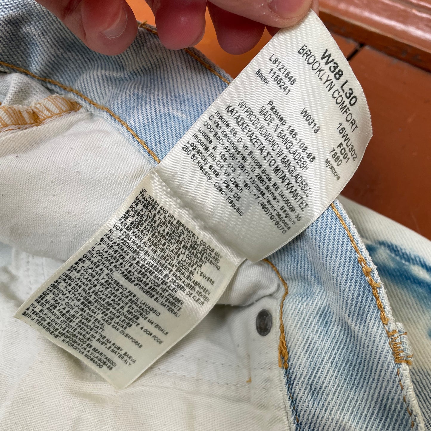 Custom Lee Octopus Jeans – Hand-Faded Blue Tentacle Art | Vintage Denim 1 of 1