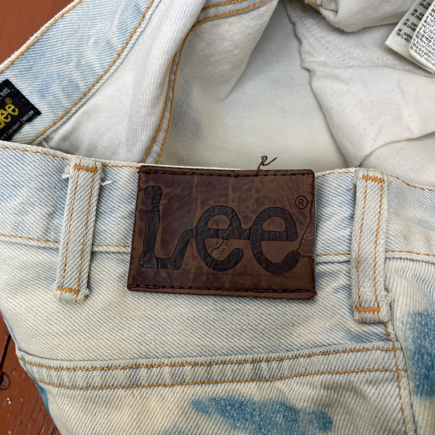 Custom Lee Octopus Jeans – Hand-Faded Blue Tentacle Art | Vintage Denim 1 of 1