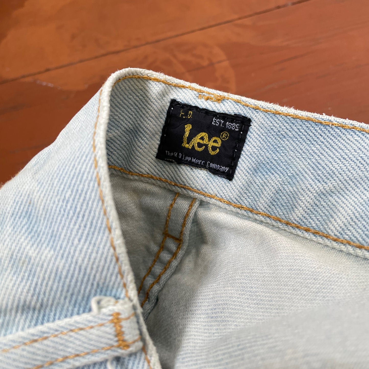 Custom Lee Octopus Jeans – Hand-Faded Blue Tentacle Art | Vintage Denim 1 of 1