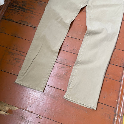 Custom Levi’s Dragon Corduroy Pants – Tan Washed Cord with Large Dragon Print | 1 of 1