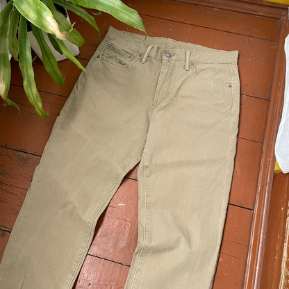 Custom Levi’s Dragon Corduroy Pants – Tan Washed Cord with Large Dragon Print | 1 of 1