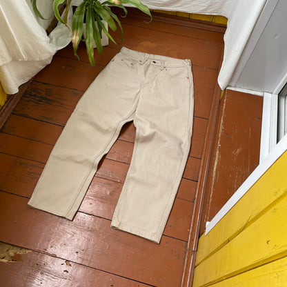 Custom Levi’s Spider Pants – Faded Web and Spider Print on Beige | Vintage 1 of 1 Streetwear