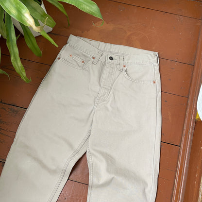 Custom Levi’s Spider Pants – Faded Web and Spider Print on Beige | Vintage 1 of 1 Streetwear
