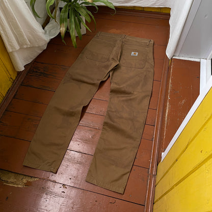 Custom Carhartt Angel and Demon Pants – Dark Brown Print | Vintage Workwear 1 of 1
