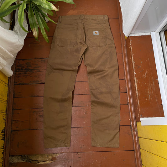 Custom Carhartt Angel and Demon Pants – Dark Brown Print | Vintage Workwear 1 of 1