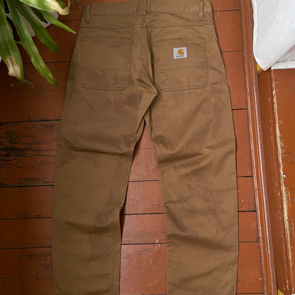 Custom Carhartt Angel and Demon Pants – Dark Brown Print | Vintage Workwear 1 of 1