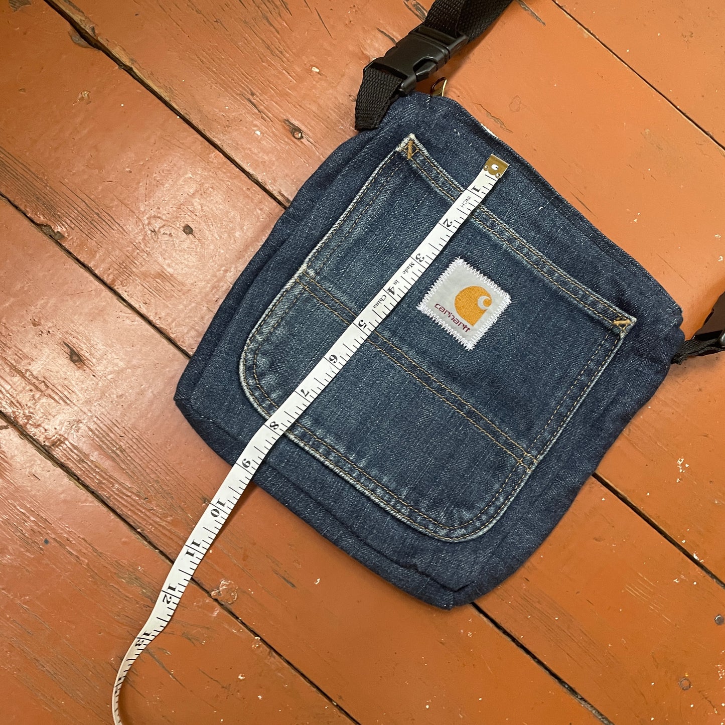 Custom Carhartt Denim Bag – Reworked from Vintage Jeans | Handmade Crossbody Pouch 1 of 1