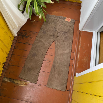Custom Levi’s Flared Jeans – Brown Spider Art | Vintage 1 of 1 Reworked