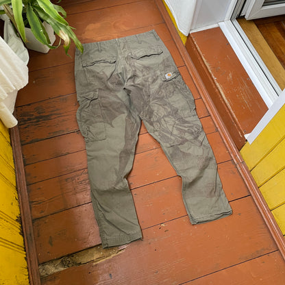 Custom Carhartt Cargo Pants – Olive Angel & Demon Print | Vintage Workwear 1 of 1