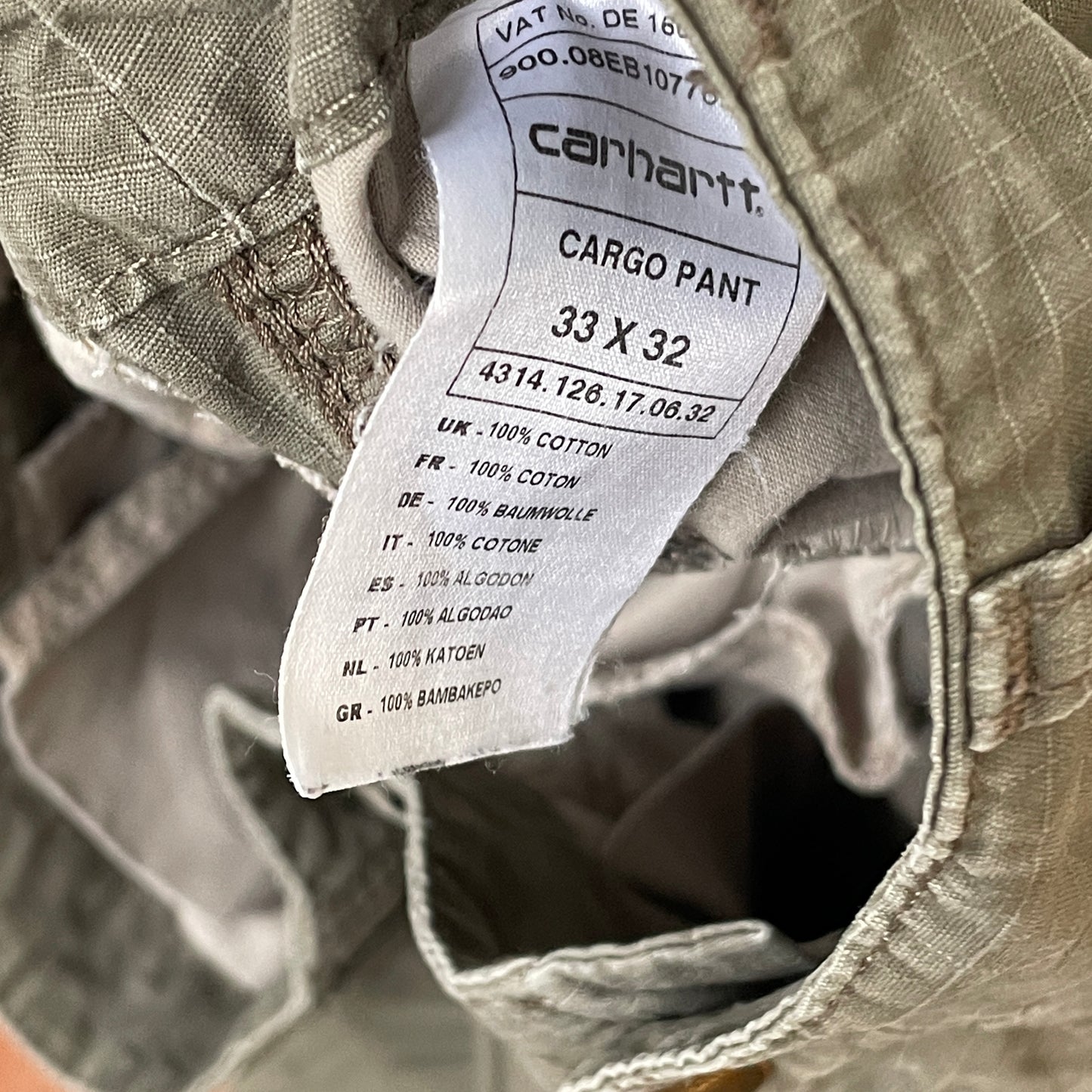 Custom Carhartt Cargo Pants – Olive Angel & Demon Print | Vintage Workwear 1 of 1
