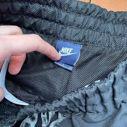Custom Nike Bone Shorts – Handprinted White Bone Art on Black | Vintage Grunge