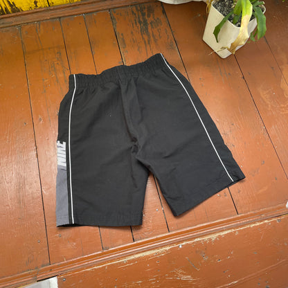 Custom Nike Bone Shorts – Handprinted White Bone Art on Black | Vintage Grunge