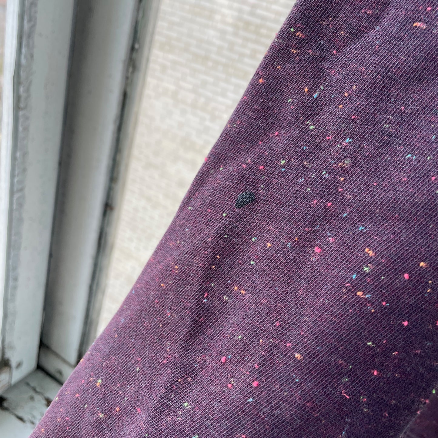 Custom Carhartt Fur Hoodie – Burgundy Speckled with Faux Fur Hood | Vintage Workwear Grunge