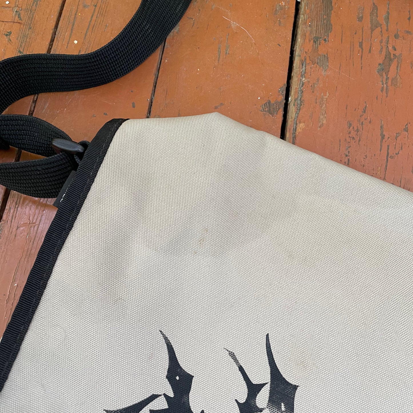 Custom O’Neill Canvas Messenger Bag – Handprinted Cybersigilism Grunge Shoulder Bag | Vintage Streetwear