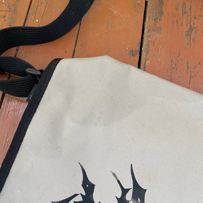 Custom O’Neill Canvas Messenger Bag – Handprinted Cybersigilism Grunge Shoulder Bag | Vintage Streetwear
