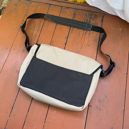 Custom O’Neill Canvas Messenger Bag – Handprinted Cybersigilism Grunge Shoulder Bag | Vintage Streetwear