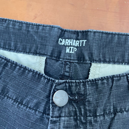 Custom Carhartt Black Cargo Pants – White Twin Tigers Print | Vintage Workwear 1 of 1