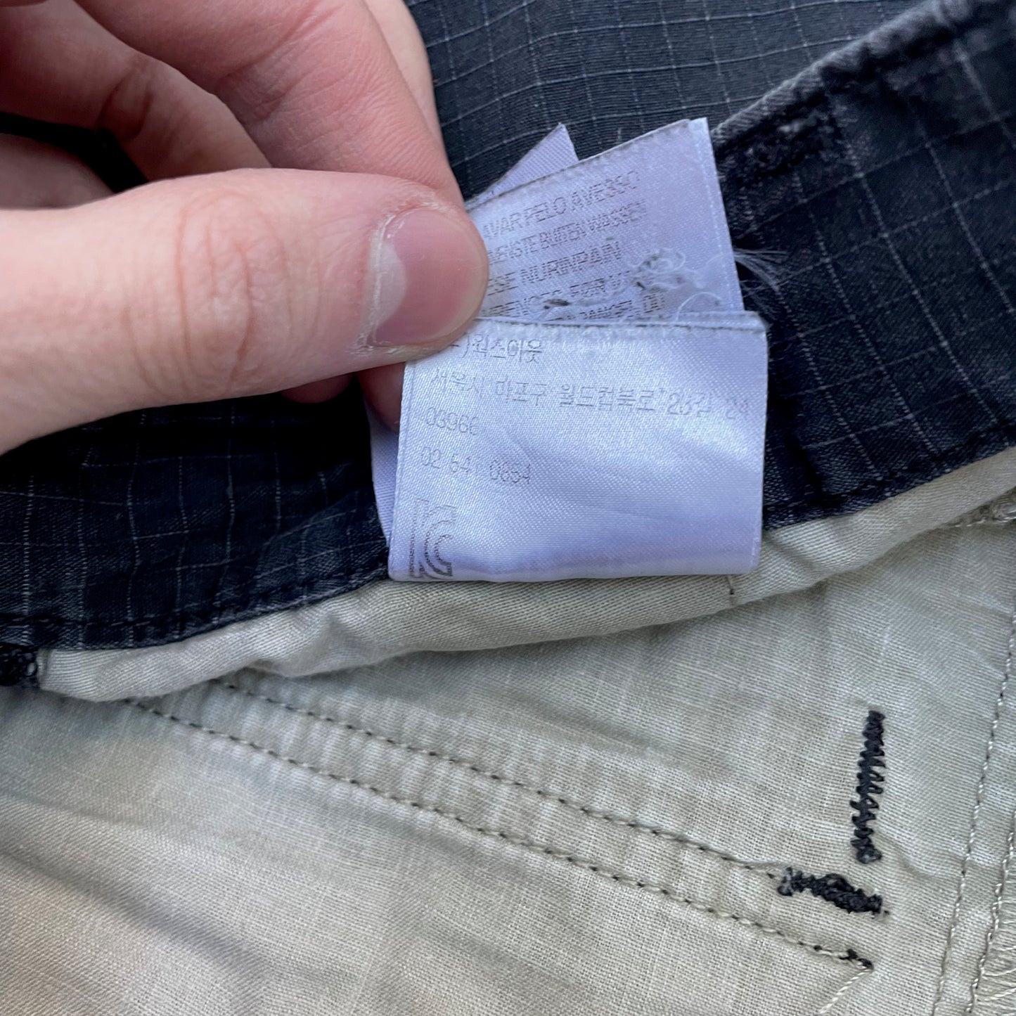 Custom Carhartt Black Cargo Pants – White Twin Tigers Print | Vintage Workwear 1 of 1