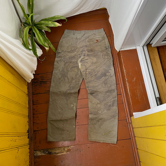 Custom Carhartt Dragon Work Pants – 90s Faded Green | Vintage Utility Streetwear 1 of 1