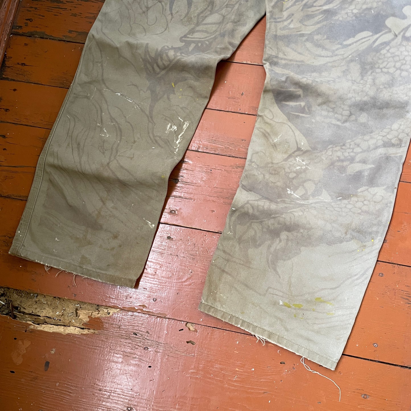 Custom Carhartt Dragon Work Pants – 90s Faded Green | Vintage Utility Streetwear 1 of 1