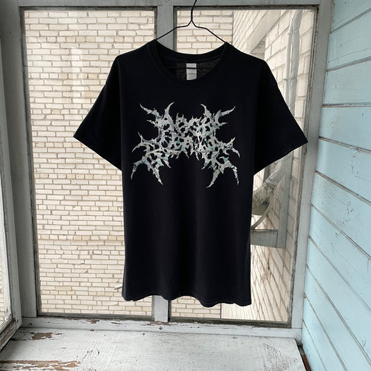 Black T-shirt White Grunge Graphic | Unbranded Y2K Alt Streetwear