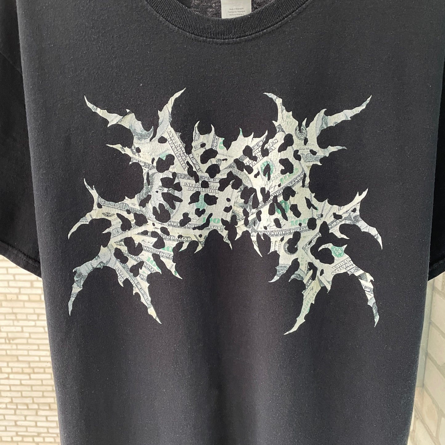 Black T-shirt White Grunge Graphic | Unbranded Y2K Alt Streetwear