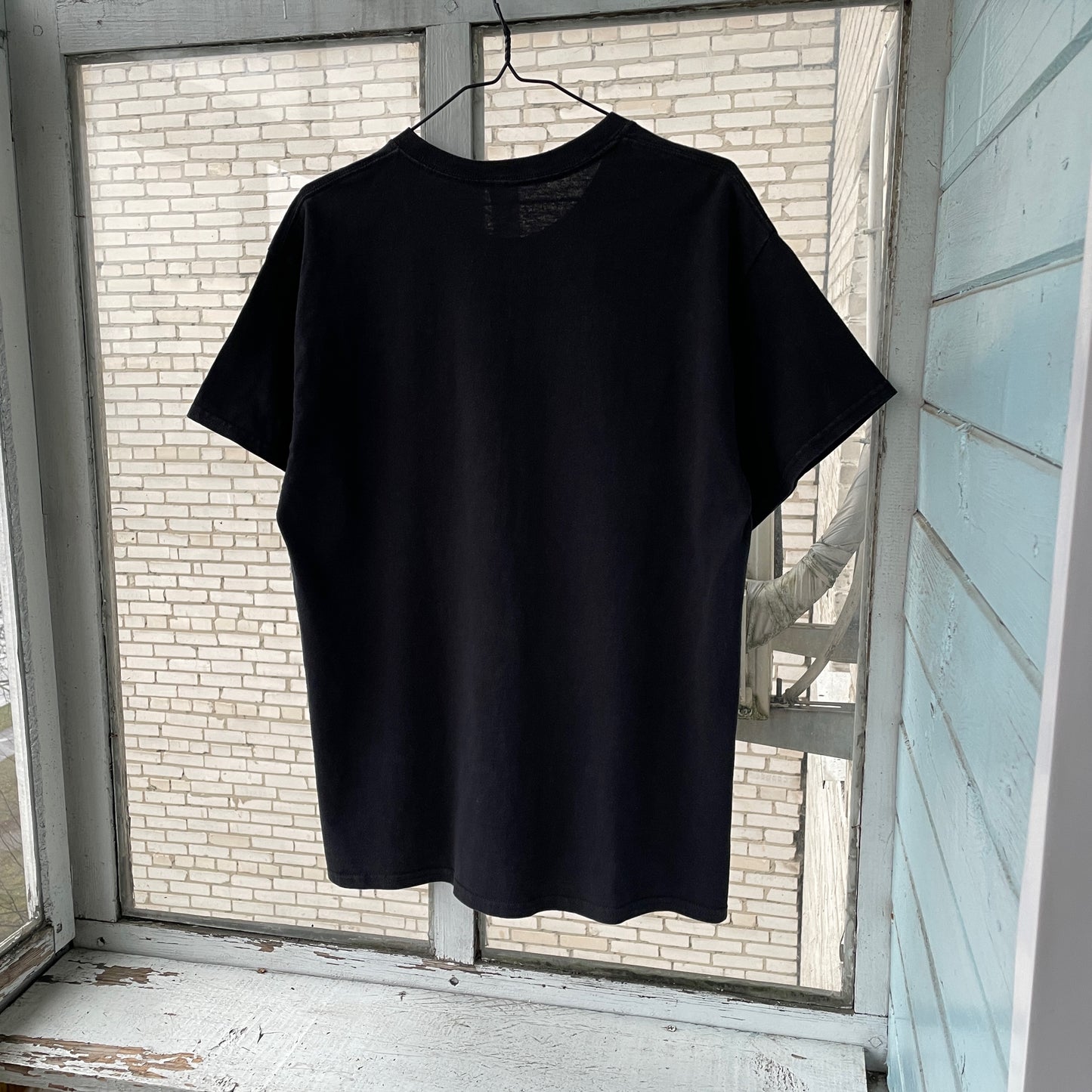 Black T-shirt White Grunge Graphic | Unbranded Y2K Alt Streetwear
