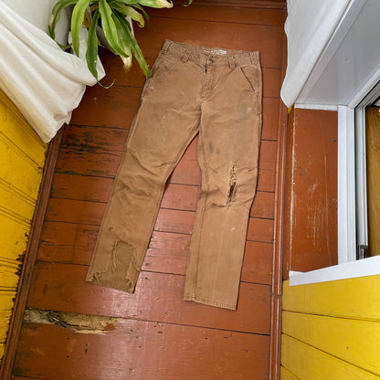 Custom Carhartt Dragon Pants – Faded Dragon Print on Brown Canvas | Vintage Workwear 1 of 1