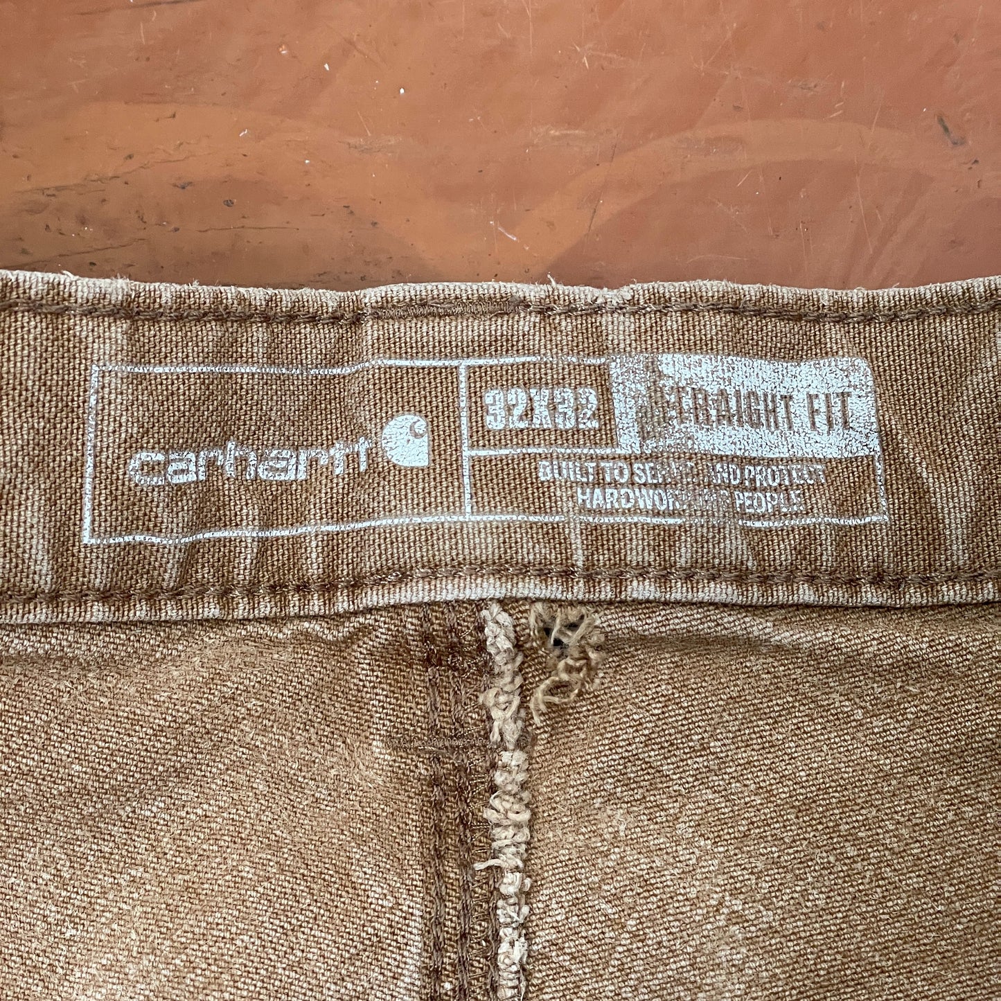 Custom Carhartt Dragon Pants – Faded Dragon Print on Brown Canvas | Vintage Workwear 1 of 1
