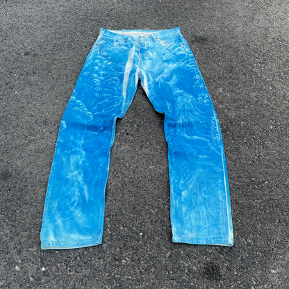 Custom Levi’s Blue Landscape Jeans – Hand-Finished | Vintage Unisex 1 of 1