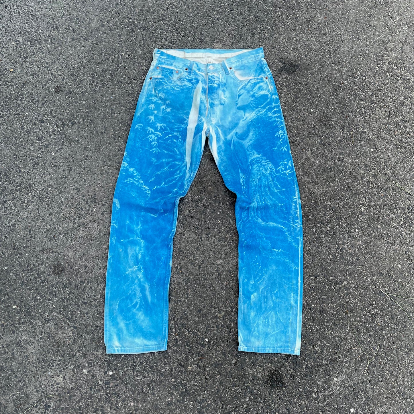 Custom Levi’s Blue Landscape Jeans – Hand-Finished | Vintage Unisex 1 of 1