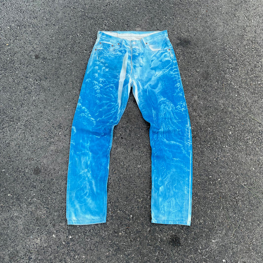Custom Levi’s Blue Landscape Jeans – Hand-Finished | Vintage Unisex 1 of 1