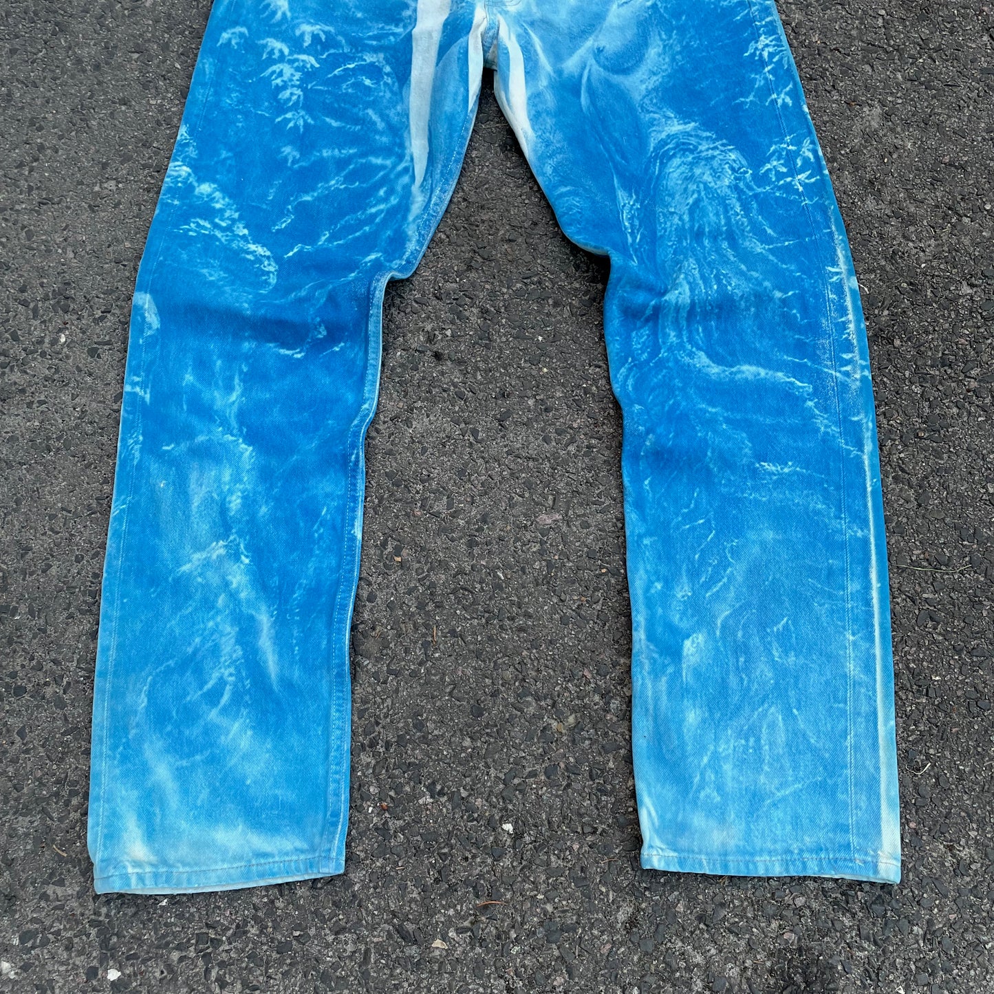 Custom Levi’s Blue Landscape Jeans – Hand-Finished | Vintage Unisex 1 of 1