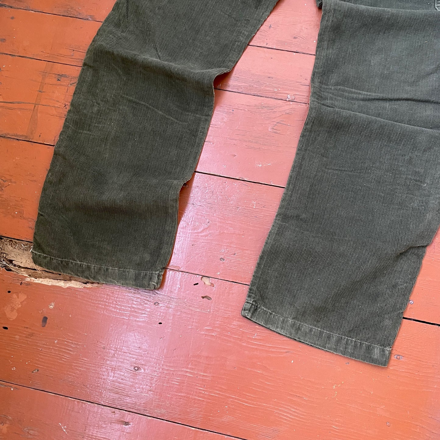 Custom Polo Ralph Lauren Dragon Pants – Handprinted White Dragon on Dark Olive Pants | Vintage Workwear 1 of 1