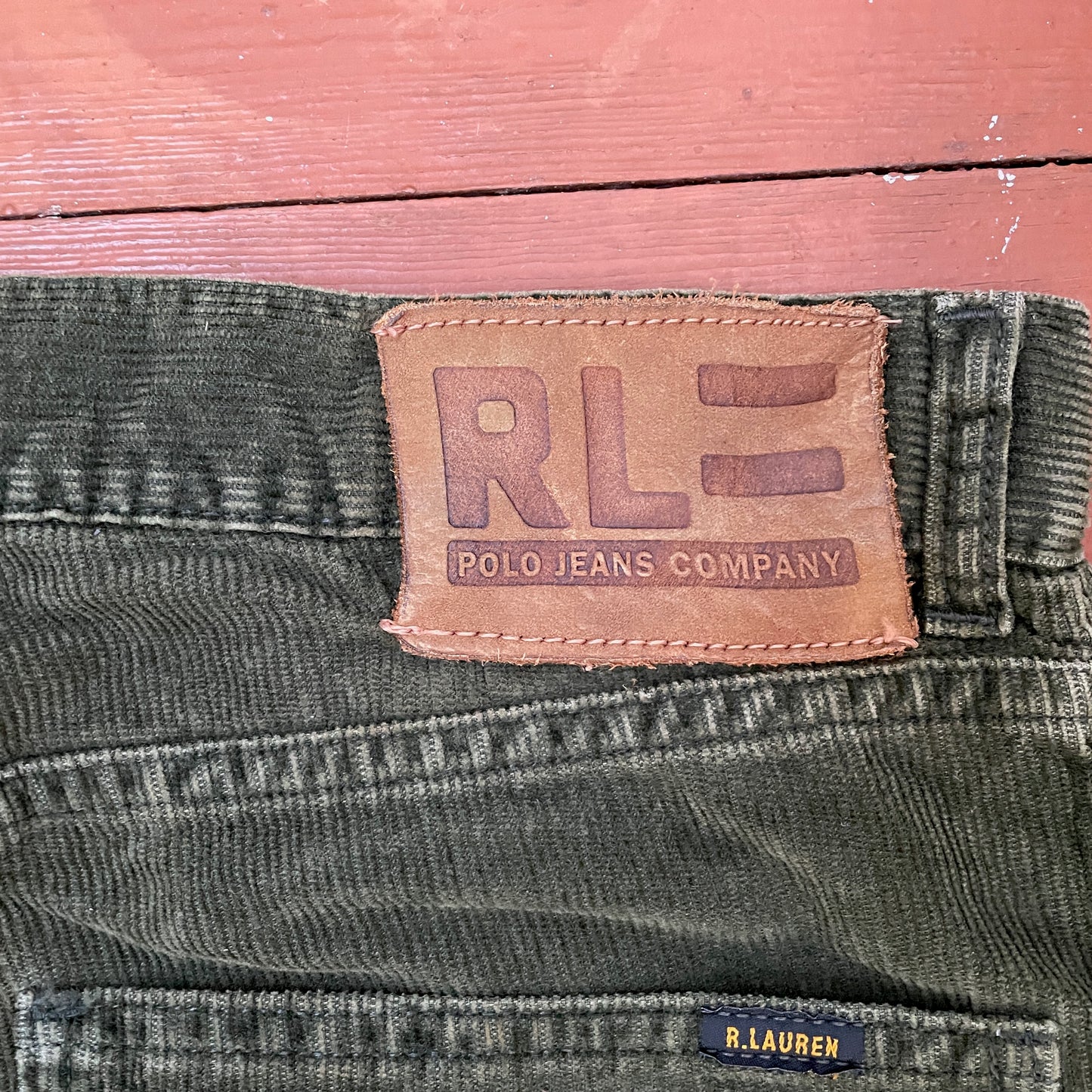 Custom Polo Ralph Lauren Dragon Pants – Handprinted White Dragon on Dark Olive Pants | Vintage Workwear 1 of 1
