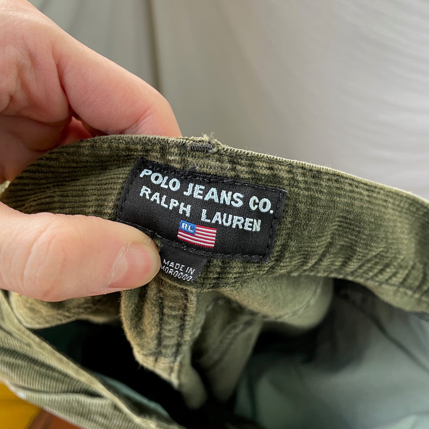 Custom Polo Ralph Lauren Dragon Pants – Handprinted White Dragon on Dark Olive Pants | Vintage Workwear 1 of 1