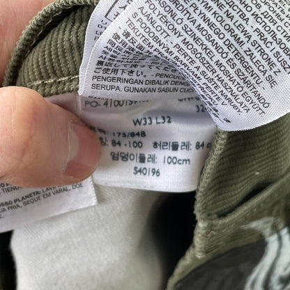 Custom Dickies Dragon Pants – Handprinted White Dragon on Olive Green Canvas | Vintage Workwear 1 of 1