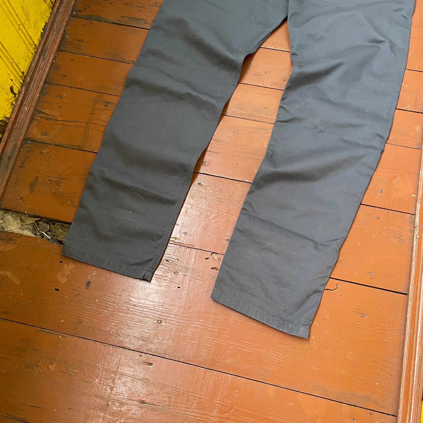 Custom Carhartt Dragon Pants – Handprinted White Dragon Art on Faded Black Canvas | Vintage Workwear 1 of 1