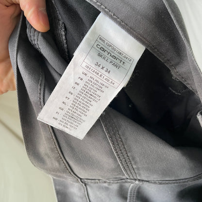 Custom Carhartt Dragon Pants – Handprinted White Dragon Art on Faded Black Canvas | Vintage Workwear 1 of 1